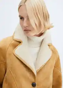 Abrigo Ositomio Camel Talla 18 Mujer Mango