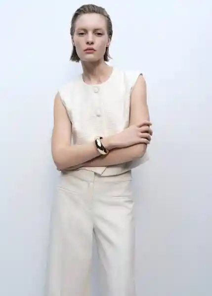 Pantalón Romina Crudo Talla 40 Mujer Mango