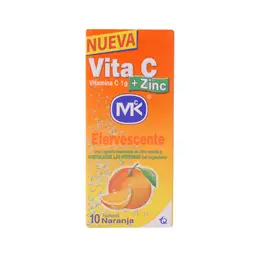 Vita C Mk + Zinc en Tabletas Efervescentes Sabor a Naranja