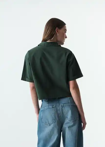 Camisa Cely Mujer Verde Hidai Ultraoscuro Talla L 513G351 Naf Naf