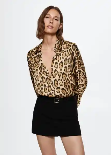 Camisa Leo Negro Talla M Mujer Mango