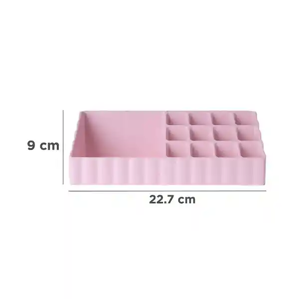 Organizador Plástico de Maquillaje Compartimentos Rosa Miniso