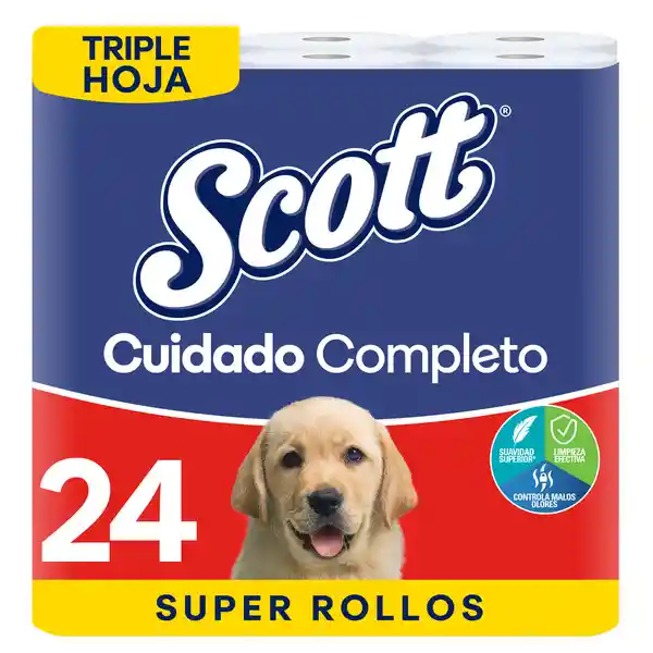 Scott Papel Higiénico Cuidado Completo Triple Hoja 30 Metros