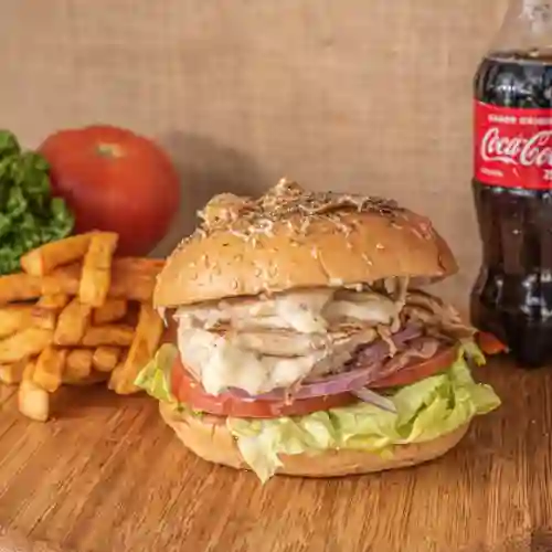 Burger Clásica de Pechuga con Papas