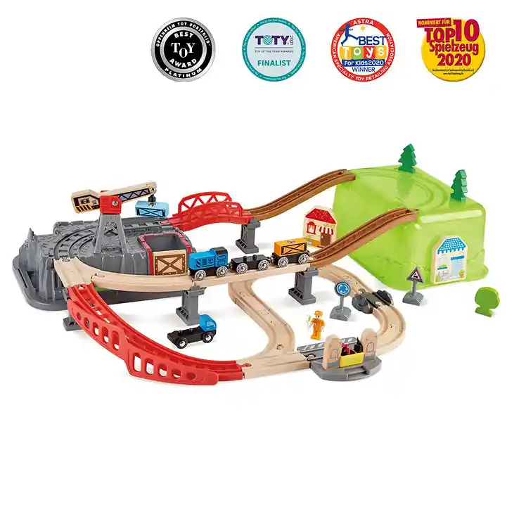 Hape Conjunto de Construccion de Cubos E3764 Railwaybucket