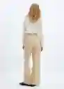 Pantalón Jhonny Beige Talla 36 Mujer Mango