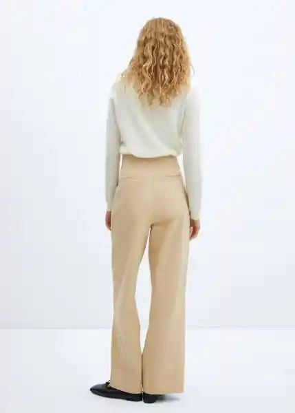 Pantalón Jhonny Beige Talla 36 Mujer Mango