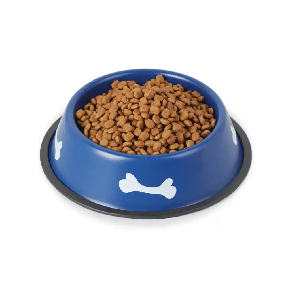 Calabaza Comedero Para Perro en Acero Inoxidable Huesitos 15 cm