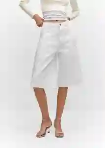Bermuda Clair Blanco Talla 32 Mujer Mango