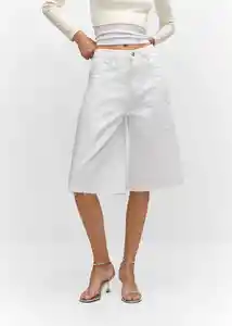 Bermuda Clair Blanco Talla 32 Mujer Mango