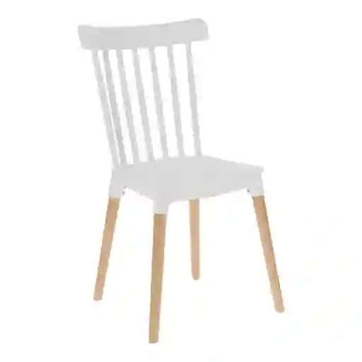 Silla Madera Plástico Blanco 0005