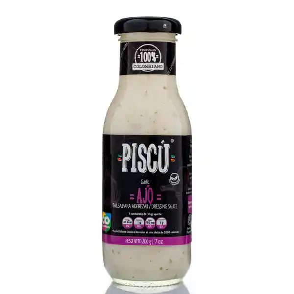 Piscú Salsa de Ajo para Aderezar