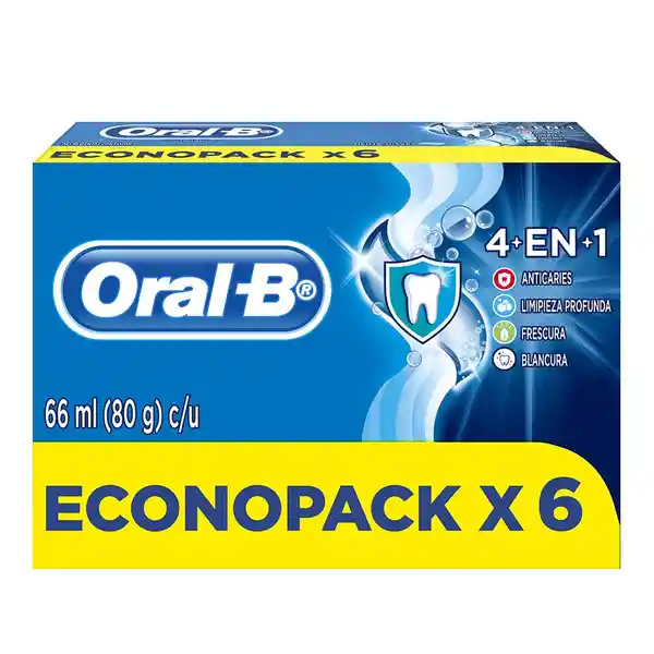 Crema Dental Oral-B Complete 4En1 Con Flúor 80g 6 Unidades