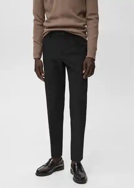 Pantalón Bologna Negro Talla 40 Hombre Mango