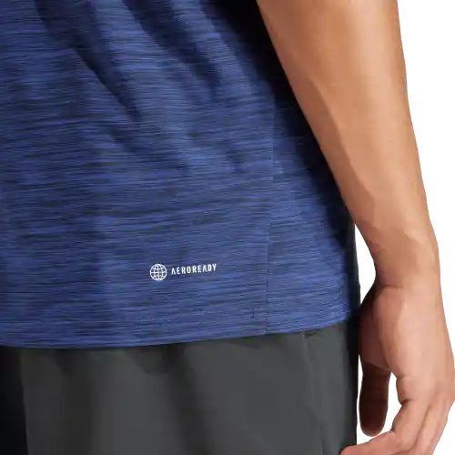 Adidas Camiseta Stretch Manga Corta Hombre Azul T XL