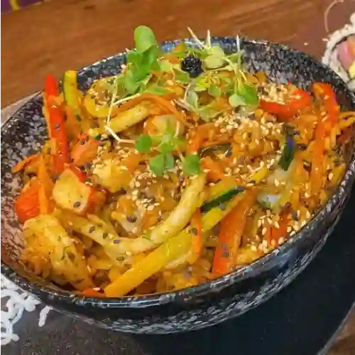 Chaufa tapado de mariscos