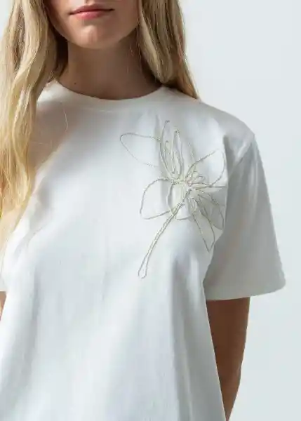 Camiseta Mujer Crudo Puro Claro L Naf Naf