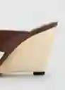 Sandalias Mayo Chocolate Talla 40 Mujer Mango