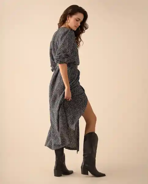Vestido Jaguar Negro Ultraoscuro Talla S 491G015 Esprit