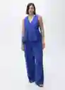 Top Palma Azul Talla S Mujer Mango