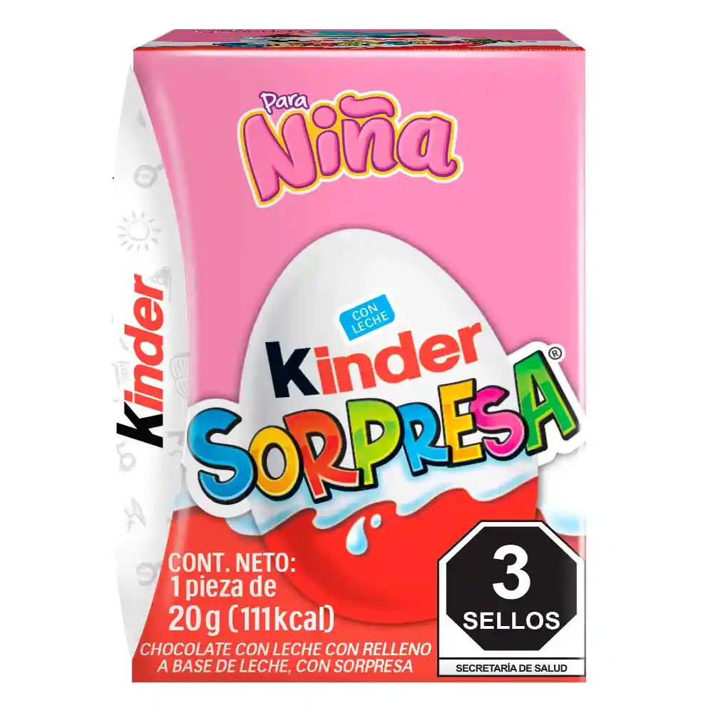 Kinder Sorpresa Huevo de Chocolate con Leche para Niña