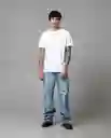 Jean Baggy Hombre Azul Denim Medio T 36 48470 Rifle