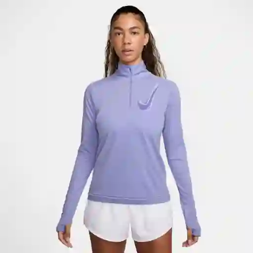 Nike Camiseta W Swsh Hbr Hz Mid Manga Larga Morado Mujer Talla M