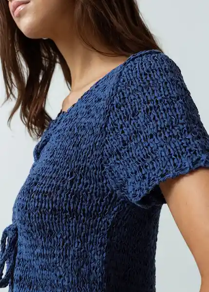 Blusa Tejido Mujer Azul Cetaceo Talla S 482G028 Naf Naf