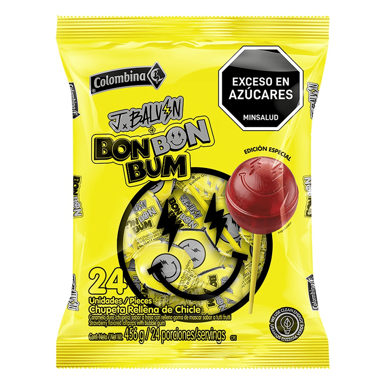 Colombina Caramelo Duro Sabor a Fresa J Balvin 456 g