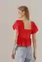 Blusa Manga Corta Rojo Talla L