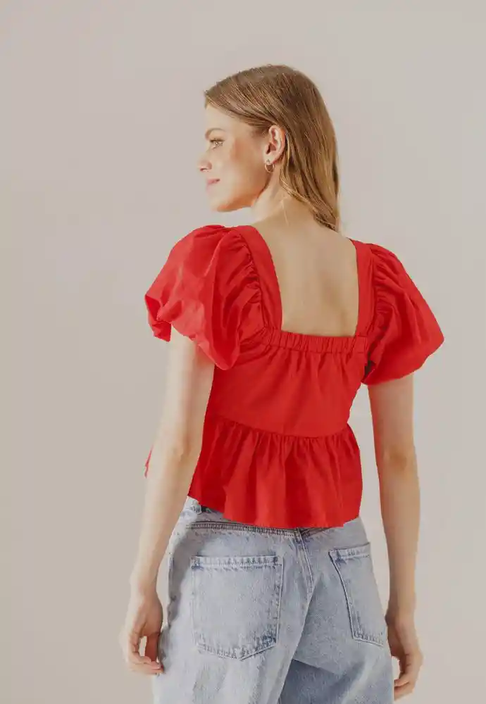 Blusa Manga Corta Rojo Talla L