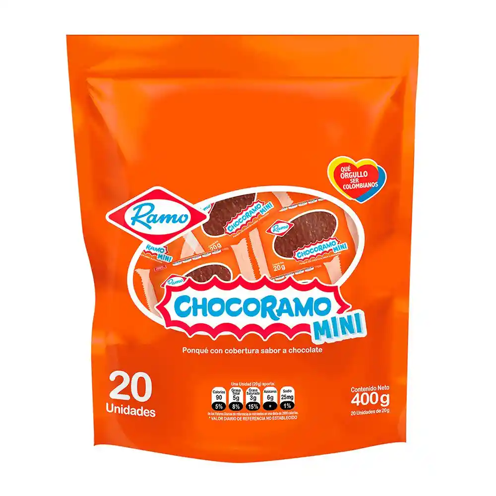 Chocoramo Mini Ponqué con Cobertura Sabor a Chocolate