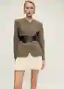 Falda Trilium Crudo Talla 38 Mujer Mango