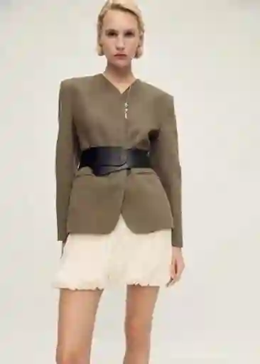 Falda Trilium Crudo Talla 38 Mujer Mango