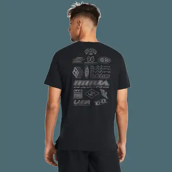 Under Armour Camiseta Run Everywhere Wreath Ss Hombre Negro MD