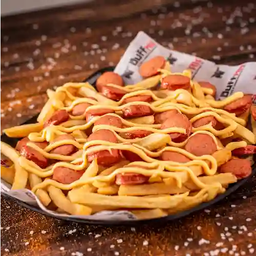 Mini Salchipapa con Queso Cheddar