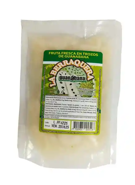 La Berraquera Pulpa Guanabana Refrigerada