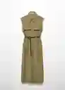 Vestido Casino Khaki Talla 18 Mujer Mango