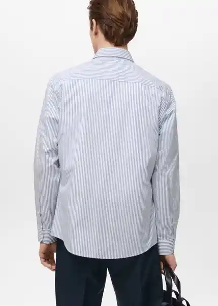 Camisa Donosti Azul Talla XS  Hombre Mango