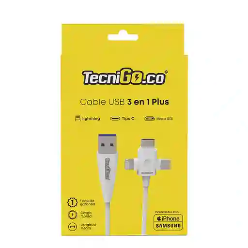 Tecnigo Cable USB Plus 3 en 1