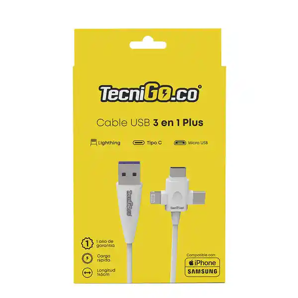 Tecnigo Cable USB Plus 3 en 1