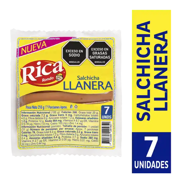 Salchicha Llanera Rica 218 g