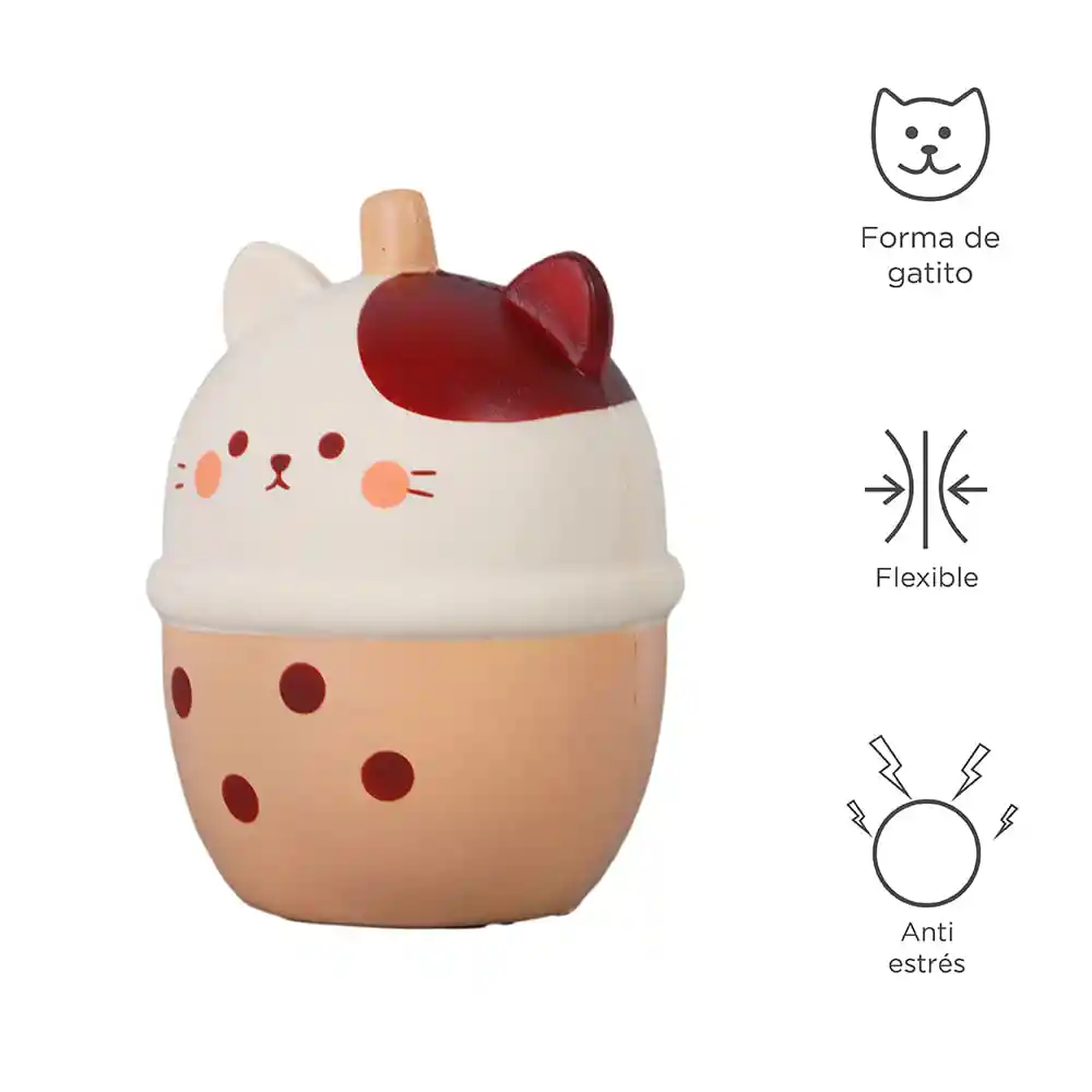 Peluche Anti Estres pu Milk Tea Series Gato Miniso