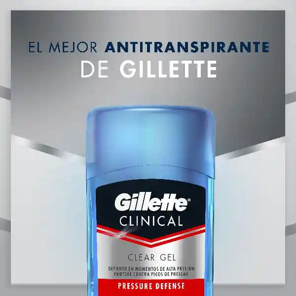 Gillette Desodorante Clinical Clear Gel Pressure Defense