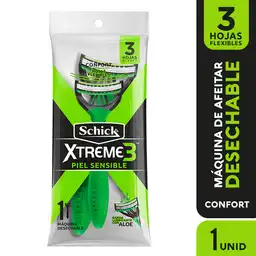 Schick Máquina de Afeitar Verde para Piel Sensible 