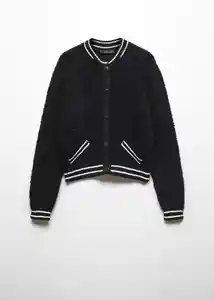 Chaqueta Cazadora Tricot Bruna Negro Talla M Mujer Mango