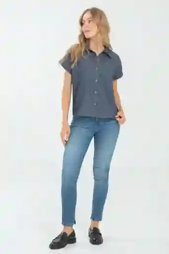 Camisa Burdeos Color Azul Oscuro Talla M Ragged