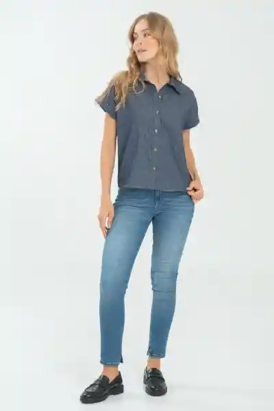 Camisa Burdeos Color Azul Oscuro Talla M Ragged