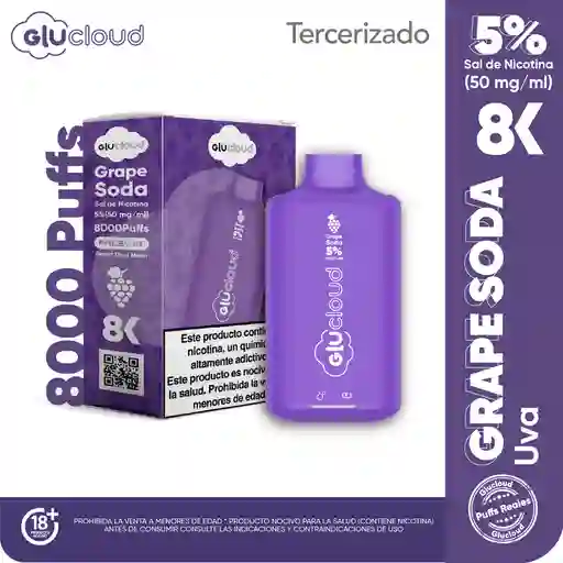 Glucloud Vape Grape Soda 8K / 8000 Puff