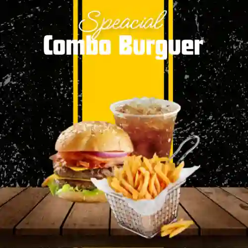 Hamburguesa Doble + Papas + Tea Helado